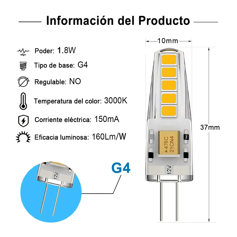 ExtraStar®G4/1.8W LED cooler lamp, fridge, freezer, warm white/cool white