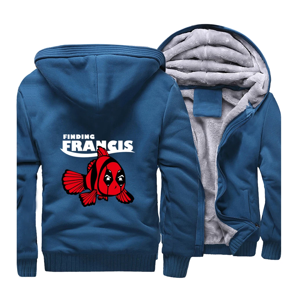 Deadpool Finding Francis Fish уличная толстовка с капюшоном мужская зимняя флисовая Толстая спортивная одежда с капюшоном Пальто Толстовка забавные куртки