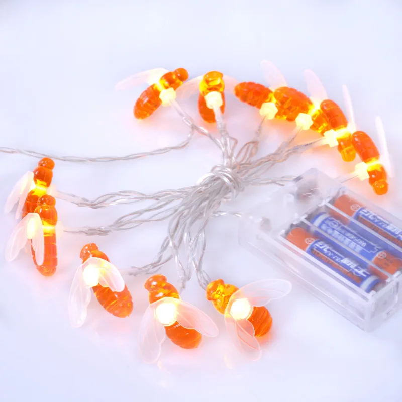 

2018-Christmas Star Light String Courtyard Ornamental Festoon Lamp Solar-powered String Lights LED Battery Light Bees Lighting C