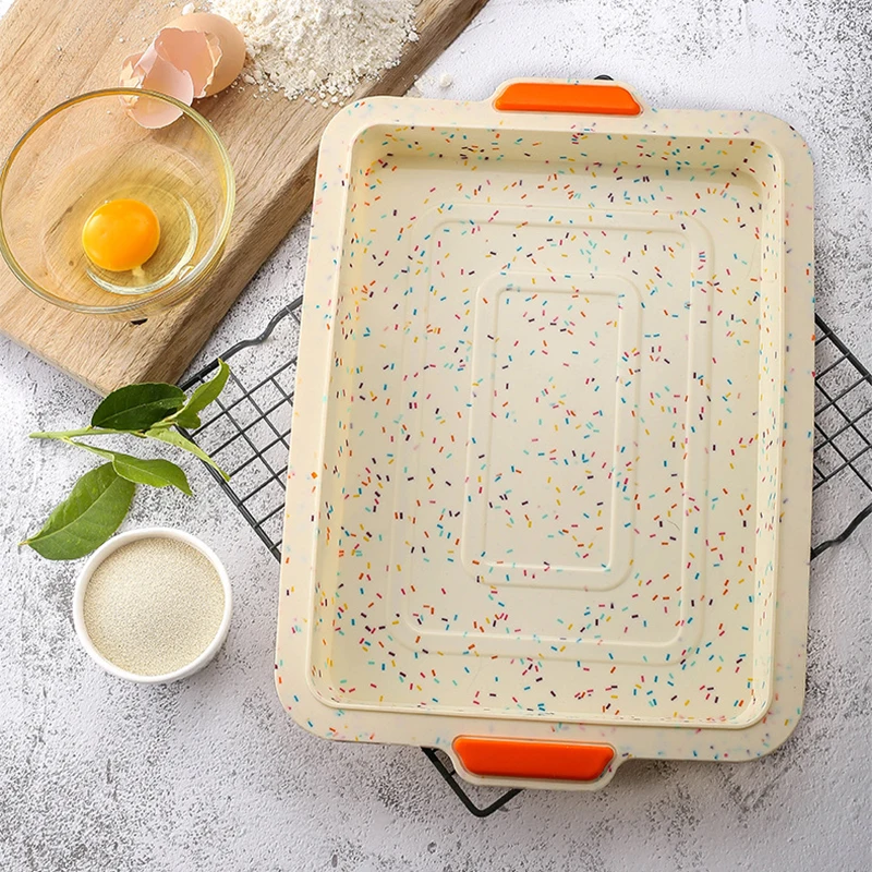 Thicken Silicone Baking Tray Pan Mold Non-Stick Bread Cake Mould Heat Resistant Square Brownie Baking Mold Kitchen Oven Sheets