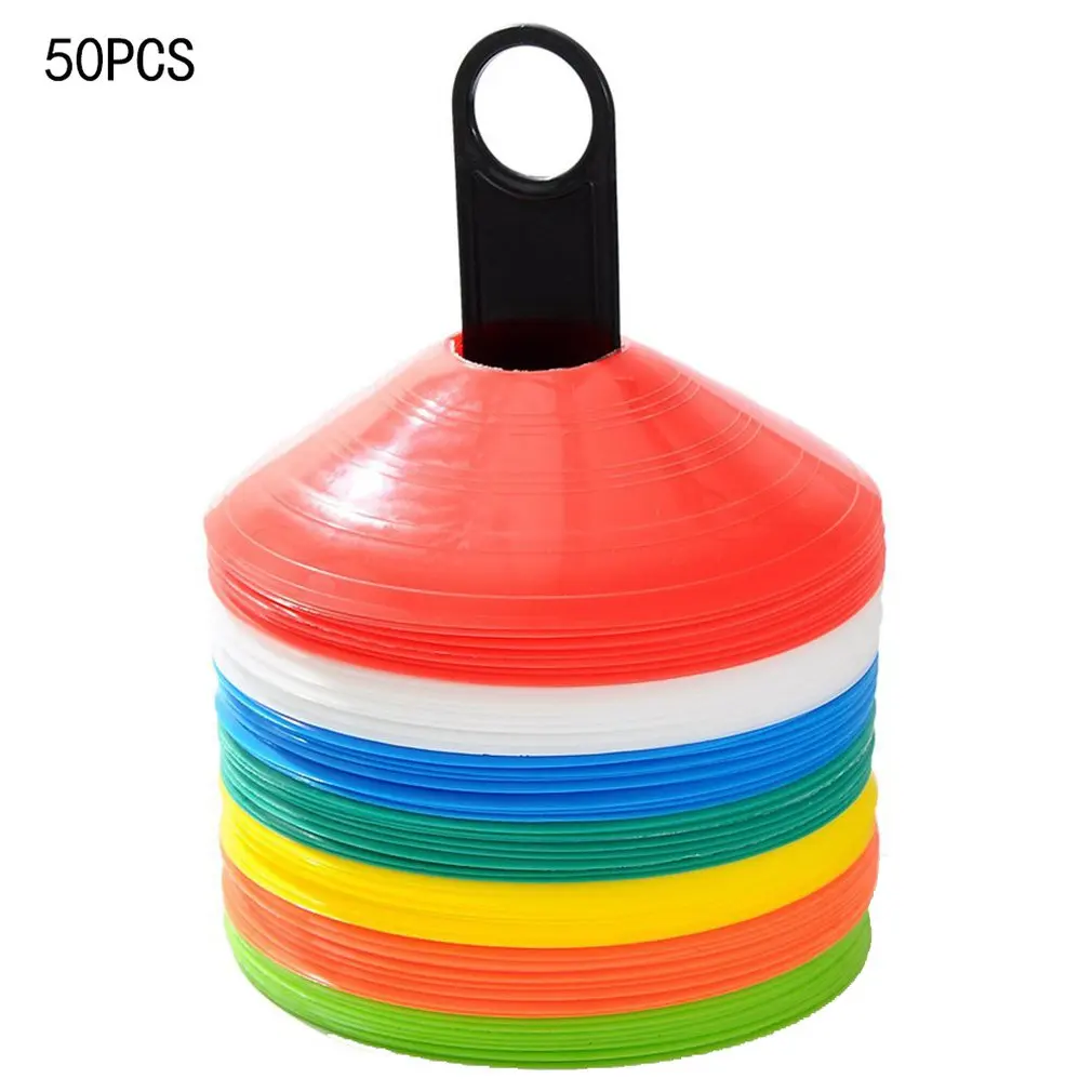 

50Pcs High Quality Soccer Training Flat Sign Dish Pressure Resistant Cones Marker Discs Marker Bucket PVC Sports Accessories