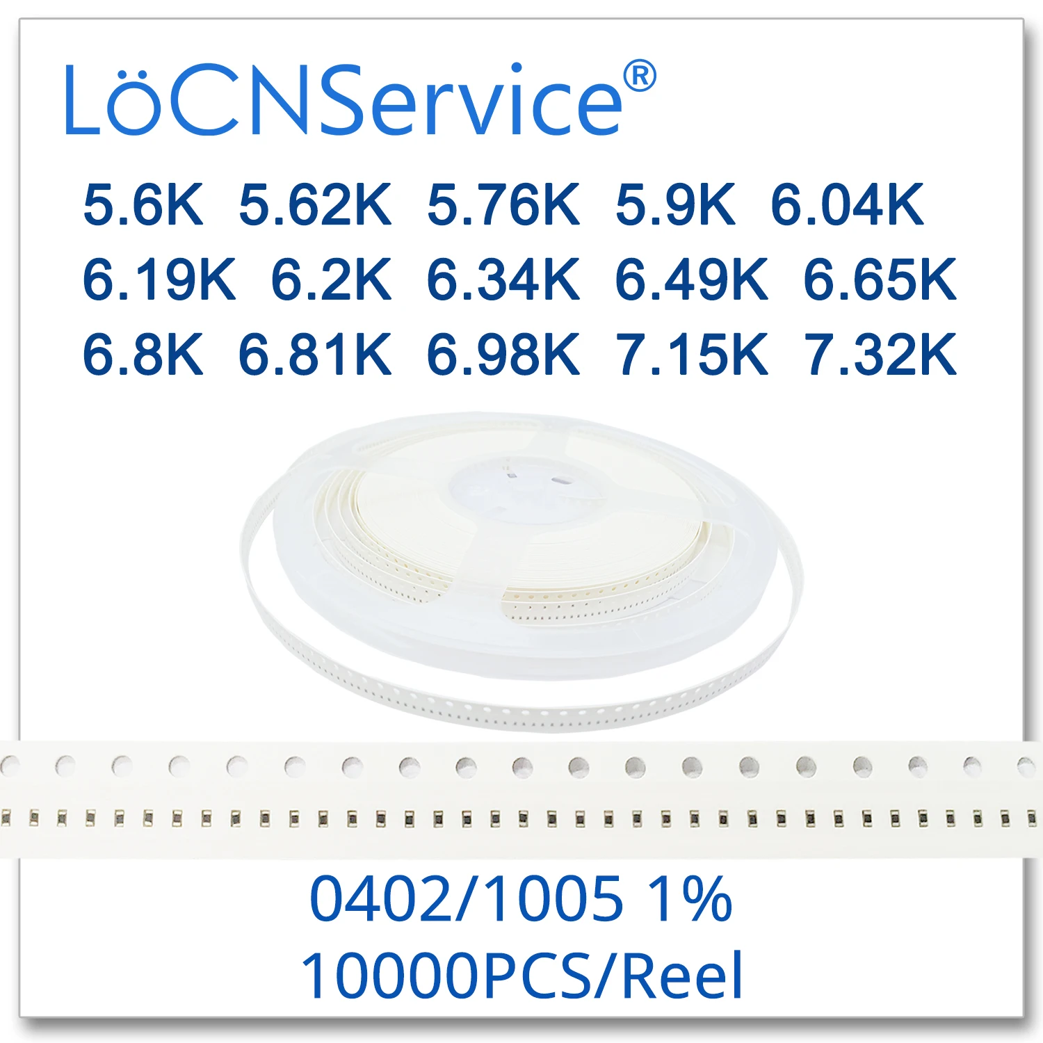 Резистор LoCNService 0402 1% 10000 шт. 5 6 K 62 66 9 04 19 2 34 49 65 8 81 98 7 15 32 1005 | Электроника