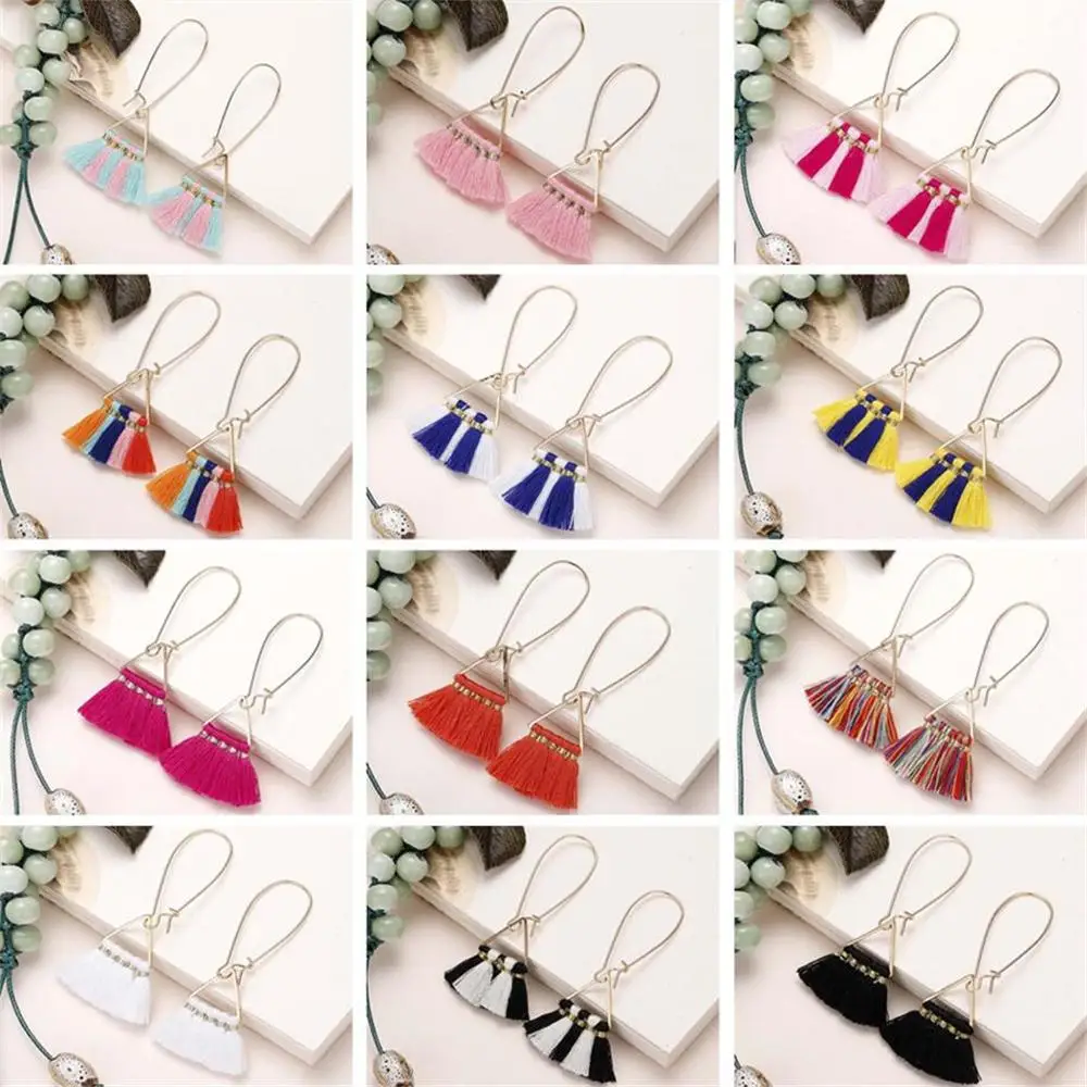 

Bohemia Ethnic Long Tassel Drop Earrings Colorful Knitting Wool Dangle Earring Women Jewelry Accessories Gift Pendientes