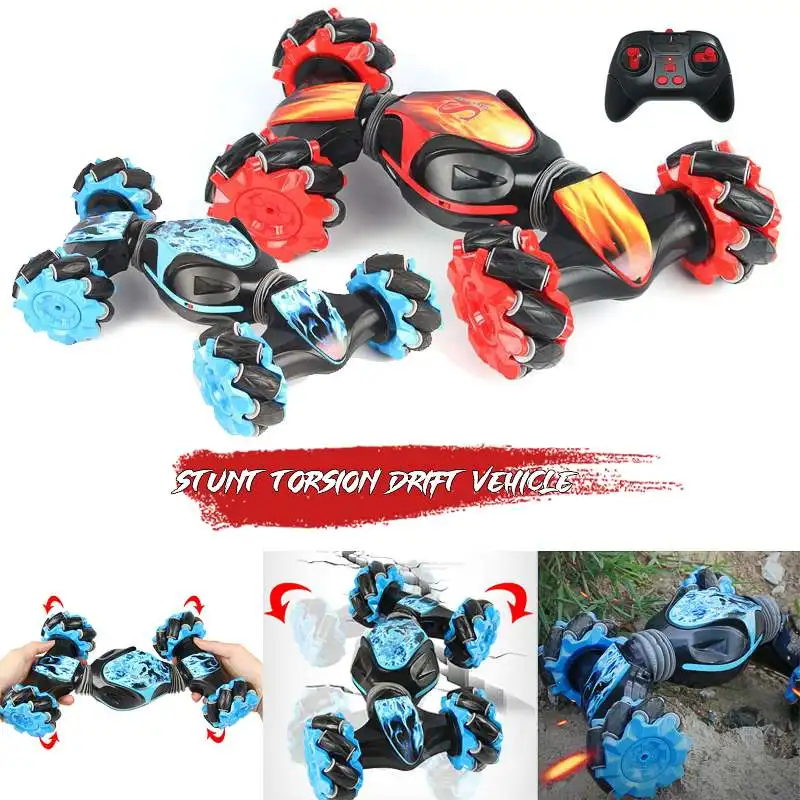 

2.4G Stunt RC Car Remote Control Car Twisting Deformable Vehicle Light Music Drift Dancing Side Driving RC Electric Model Toy