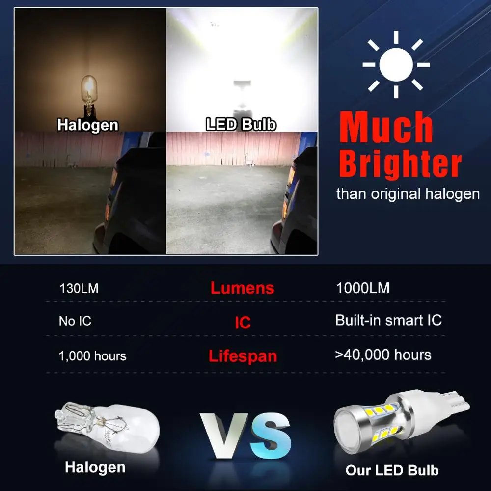 1�� W16W LED ����Ʈ 1000LM 3W 921 T15 �ڵ��� LED �ñ׳� ����Ʈ ĵ���� ���� 920 921 912 �������õ� ������ �ڵ� ������