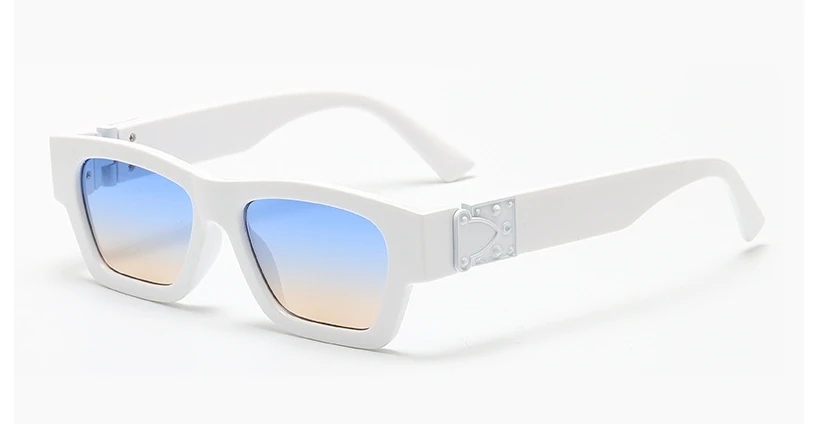 47304 кошачий глаз ретро роскошные солнцезащитные очки Квадратные для мужчин и женщин Модные Оттенки UV400 Винтажные Очки - Цвет линз: white