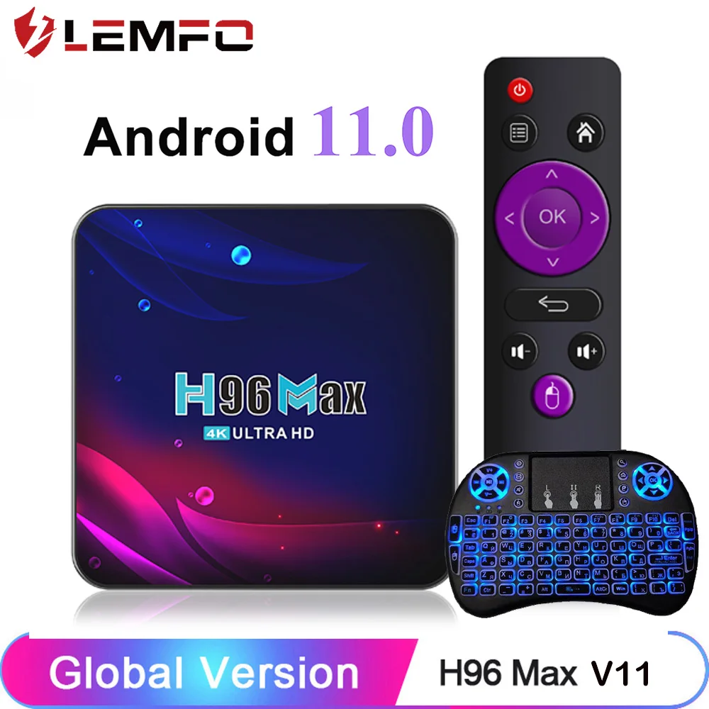 ТВ приставка LEMFO H96 Max V11 Android 11 4K HD Youtube Google Play 5G WiFi Bluetooth приемник медиаплеер 4 ГБ 32 64 |