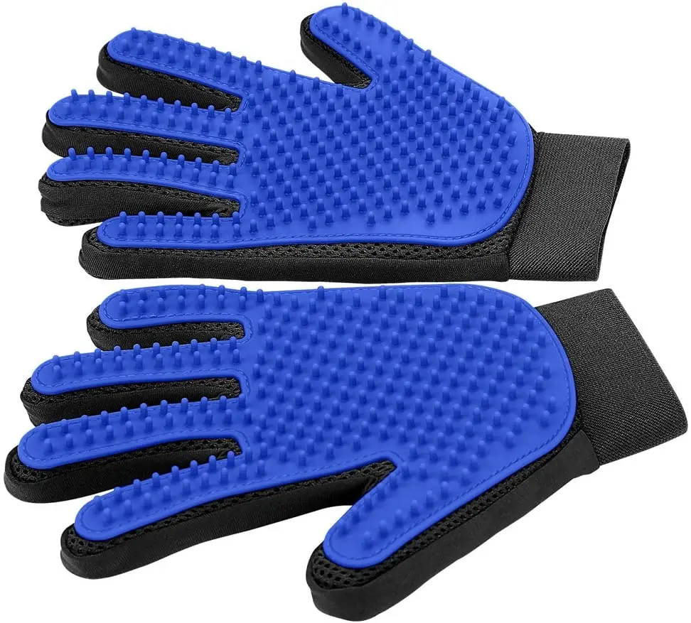 Guantes de aseo para perros y gatos, cepillo de silicona, peine, cepillado de pelo, suministros de limpieza de baño para perros, 2021