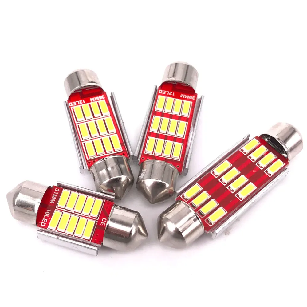 100 шт. Festoon C5W 239 CANBUS без ошибок 31 мм 36 39 41 светильник 4014 12 SMD Светодиодная лампа для