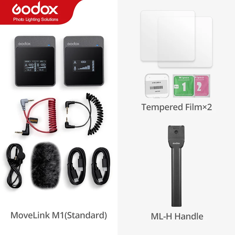 Godox MoveLink M1 M2 Wireless Lavalier Microphone Transmitter Receiver for Phone DSLR Camera Smartphone 2.4GHz Wireless Mic mic Microphones