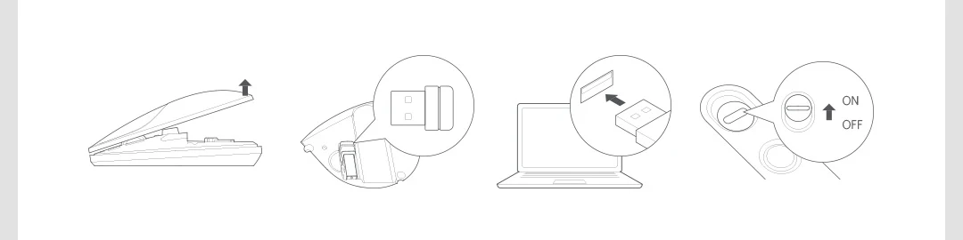 Gadgetoo Xiaomi Mi Portable Mouse 2 Optical Wireless Bluetooth 4.2 Rf 2.4Ghz 4000Dpi Adjustable Dual Mode (Bluetooth+Usb)