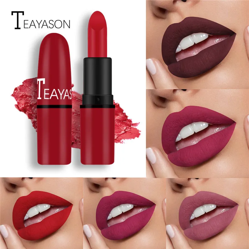 

12 Color Matte Lipstick Bean Paste Velvet Color Sexy Red Non-fading Lasting Non-stick Cups Natural Nude Color Lipstick Cosmetics