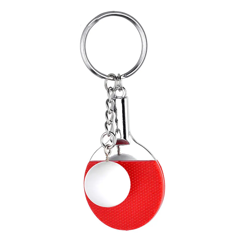 L. Зеркало 1 набор брелок для ключей кольцо держатель украшения пинг понг кулон Настольный теннис Олимпийские игры сувенир подарок - Цвет: Красный