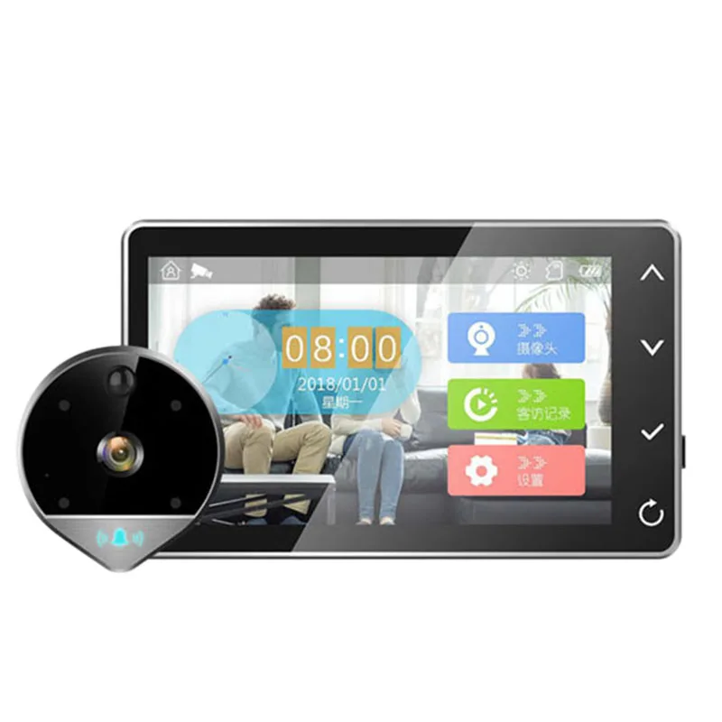 1080P Digital Peephole Viewer Home Security Doorbell Support Max 32Gb 170 Viewing Angle Motion Detection