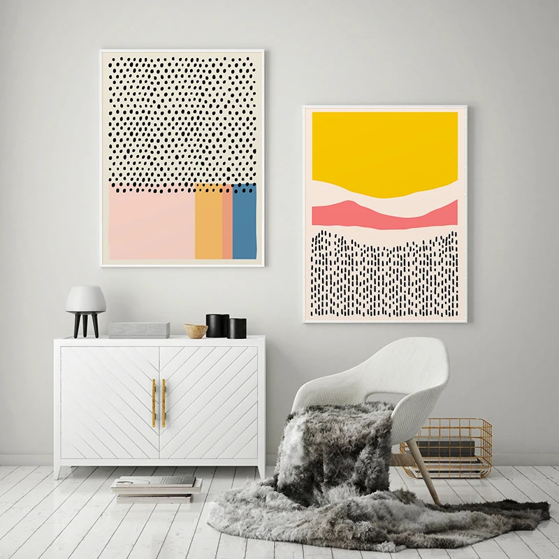 

Modern Colorful Abstract Geometric Print Canvas Painting Wall Art Picture Nordic Poster for Living Room Home Interior Decoration