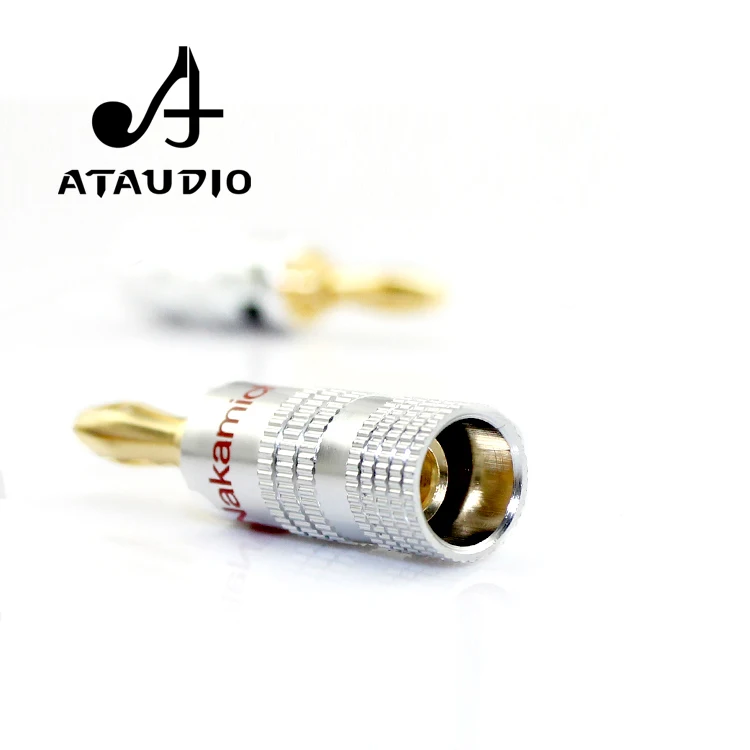 ATAUDIO 4 шт. Hifi Nakamichi Банановый штекер высококачественный позолоченный 24K
