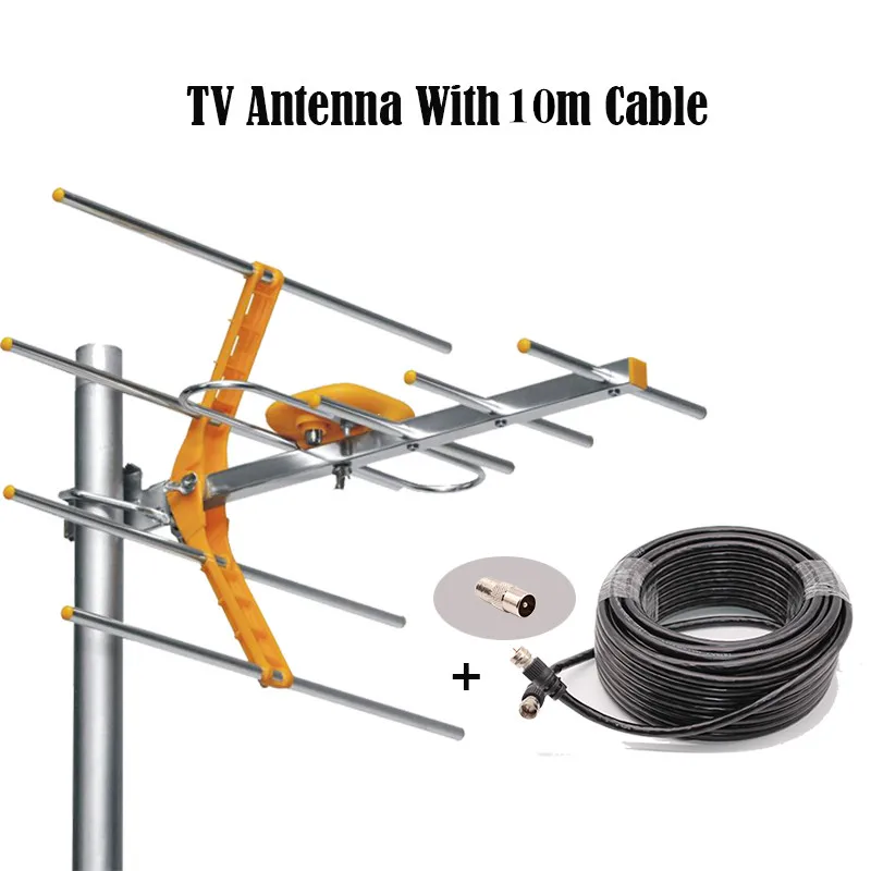 

Outdoor TV Antenna 129 HD Digital with Coaxial Cable For DVBT2 HDTV ISDBT ATSC High Gain Strong Signal TDT T2 Smart TV Antenna