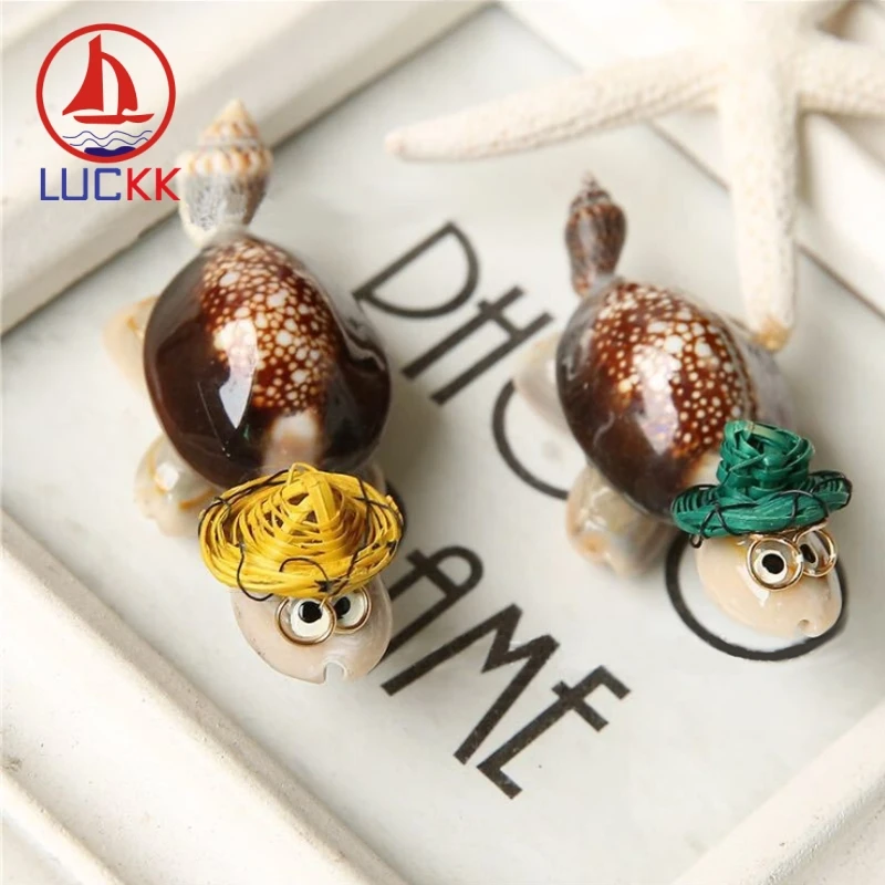 LUCKK Mediterranean Style Cute Sea Turtle Figurine Shell Creative Key Chains Bag Ring Miniature Marine Crafts Gifts Souvenir | Дом и сад