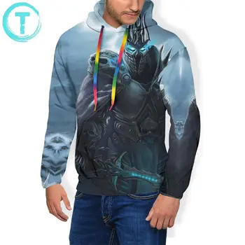 

World Of Warcraft Hoodie The Lich King In Northrend Hoodies Grey Warm Pullover Hoodie Polyester Cool Hoodies