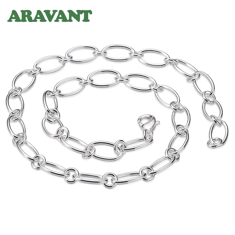 

Silver 925 Simple Chains Necklace For Women Fashion Jewelry Accessories
