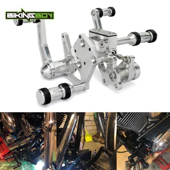 

BIKINGBOY Polished Forward Controls Footpegs For Harley Softail Deluxe FLSTN 2007-2017 Custom FLSTC 2007-2010 Fatboy FLSTF 00-17
