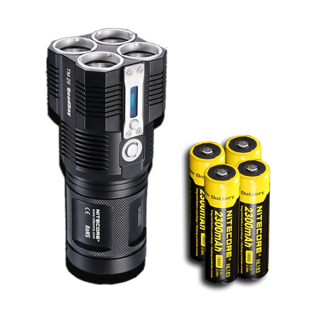 NITECORE TM26 Led 4000 люмен 454 м расстояние Oled дисплей поиск перезаряжаемый фонарик+ 18650 батарея+ NHM10