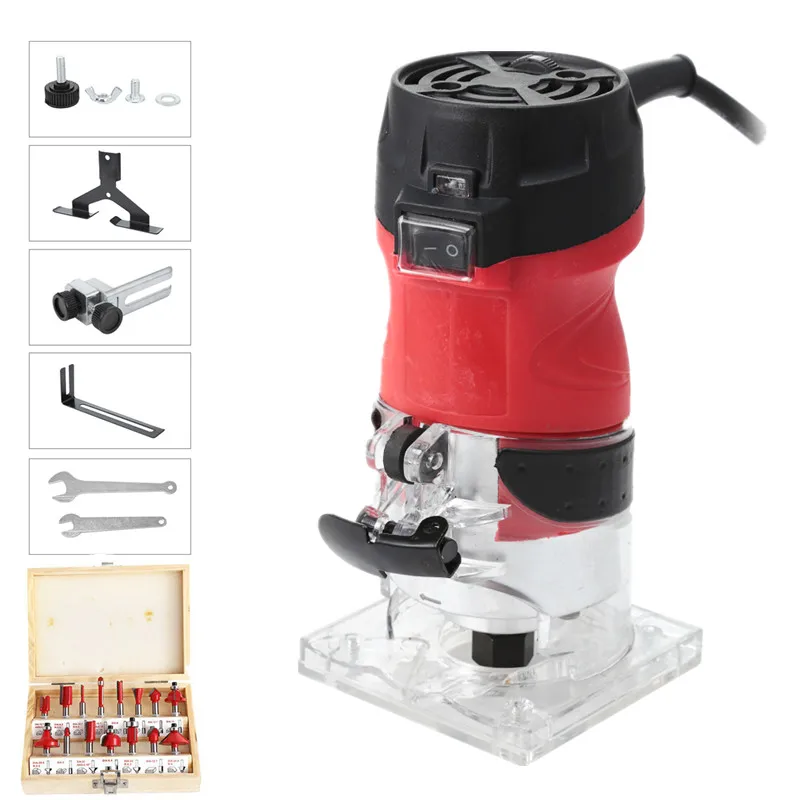  6 Speed 2200W 5000 -35000rpm Woodworking Electric Trimmer Wood Milling Engraving Slotting Trimming 