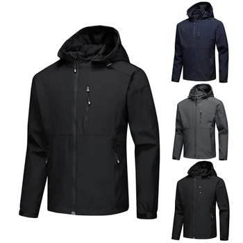 

New Men Sport Zip Jackets Coat Casual Tops Softshell Outwear Waterproof for Outdoor XD88