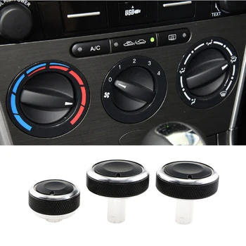 

Daefar 3pcs/Set Car AC Knob Aluminum alloy Air Conditioning Heat Control Switch Accessories Suitable For Mazda 6 M6 Parts