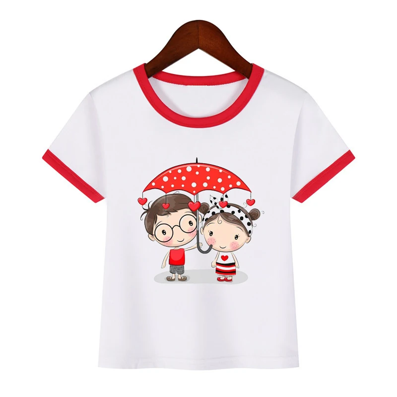 Милая Яркая футболка с зонтиком для маленьких мальчиков и девочек детская забавная одежда летняя повседневная футболка для малышей Топы с медведем, футболка Camiseta chica