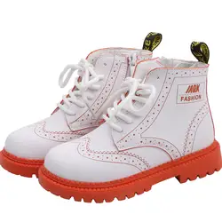 Для детей ясельного возраста; детская одежда для маленьких мальчиков обувь для девушек модная повседневная обувь Британский Стиль кожа;