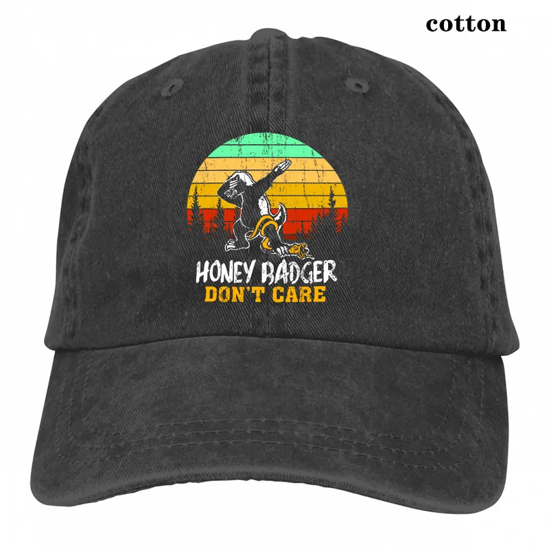 Honey Badger Dont Care, смешная винтажная бейсболка в стиле ретро для папы, семьи, друзей, команды, мужские и женские кепки для водителя грузовика - Цвет: 3-Black