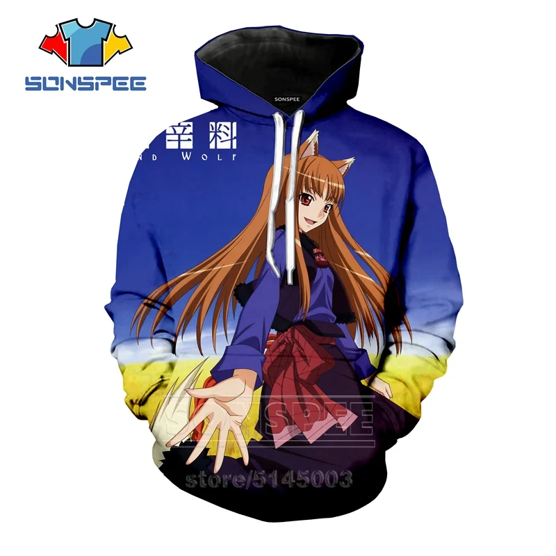 Толстовки Spice and Wolf, новинка, для мужчин и женщин, аниме, толстовка, 3D принт, унисекс, с длинным рукавом, в стиле хип-хоп, уличная одежда, топы, пуловер с круглым вырезом, C109 - Цвет: 9