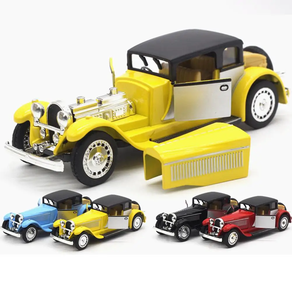 Kuulee 1:28 Bugatti имитация винтажная модель автомобиля двойные двери сплав светильник звуковая модель автомобиля Модель автомобиля Контроль силы реалистичное тело
