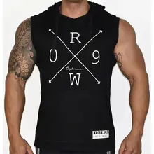 Muscle Brother мужской спортивный фитнес Повседневный жилет без рукавов с капюшоном