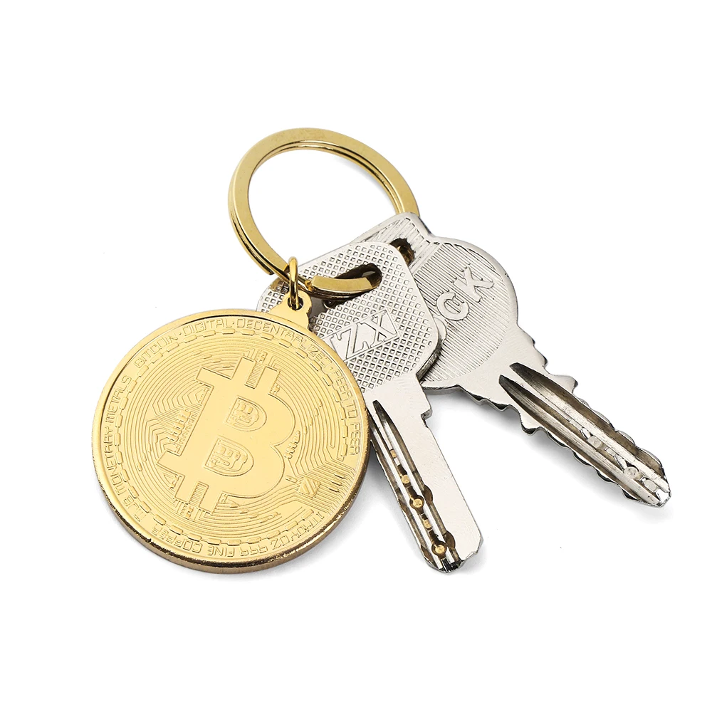 1 Pc Bitcoin Gedenk Sammler Münze Bitcoin Schlüssel Kette Kupfer Überzogene  Legierung Bitcoin Schlüssel Ring Freunde Geschenke Dekor - AliExpress