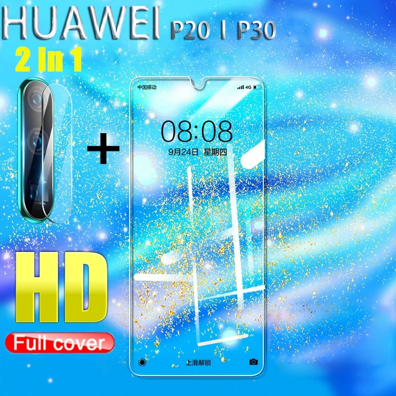 2 в 1 закаленное стекло для Huawei P30 P20 Lite Защитная пленка объектива камеры Защитное |