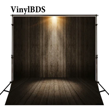 

VinylBDS Photography Backdrops Wall Lights Spotlight Wood Brick Wall Backgrounds For Photo Studio Ntzc-018