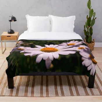 

Soft Blanket for Bed Sherpa Flannel Fleece Blanket Home Travel Sofa Soft Throw Blanket Detailed Daisy