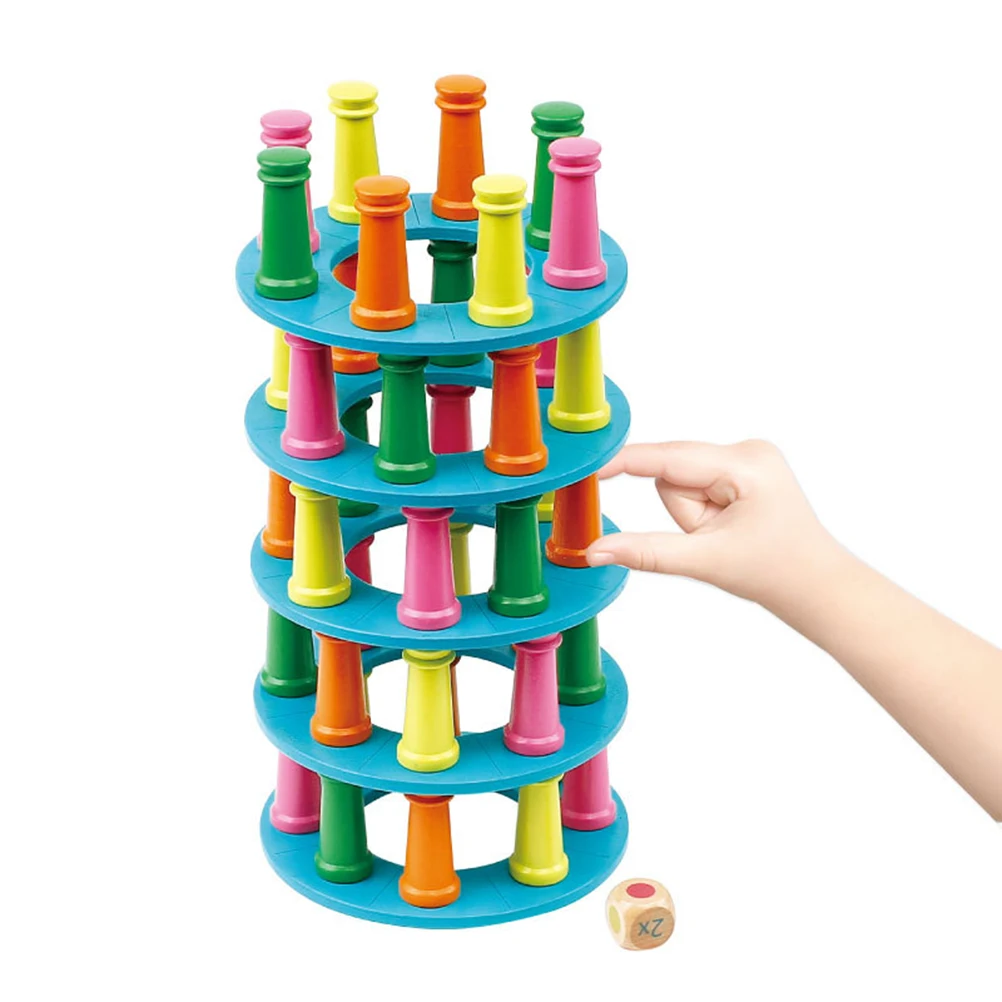 2 In 1 Wooden Stacking Game Tower Building Blocks Toy And Flying Chess Family Game For Kids And Adults Toys Birthday Gift#40