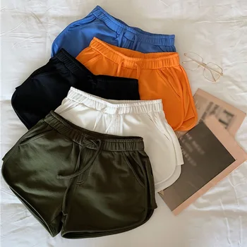 

Women Elastic Waist Wide Leg Loose Shorts Fashion Casual High Waist Shorts With Pockets