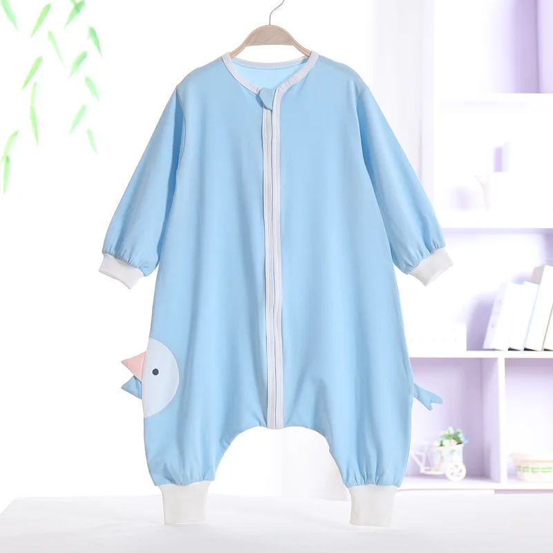 

2020 New Cool Baby Rompers Spring Summer Cotton Thin Sleepwear Newborn Pajamas Solid Color Simple Infant Anti-kick Sleeping Bag