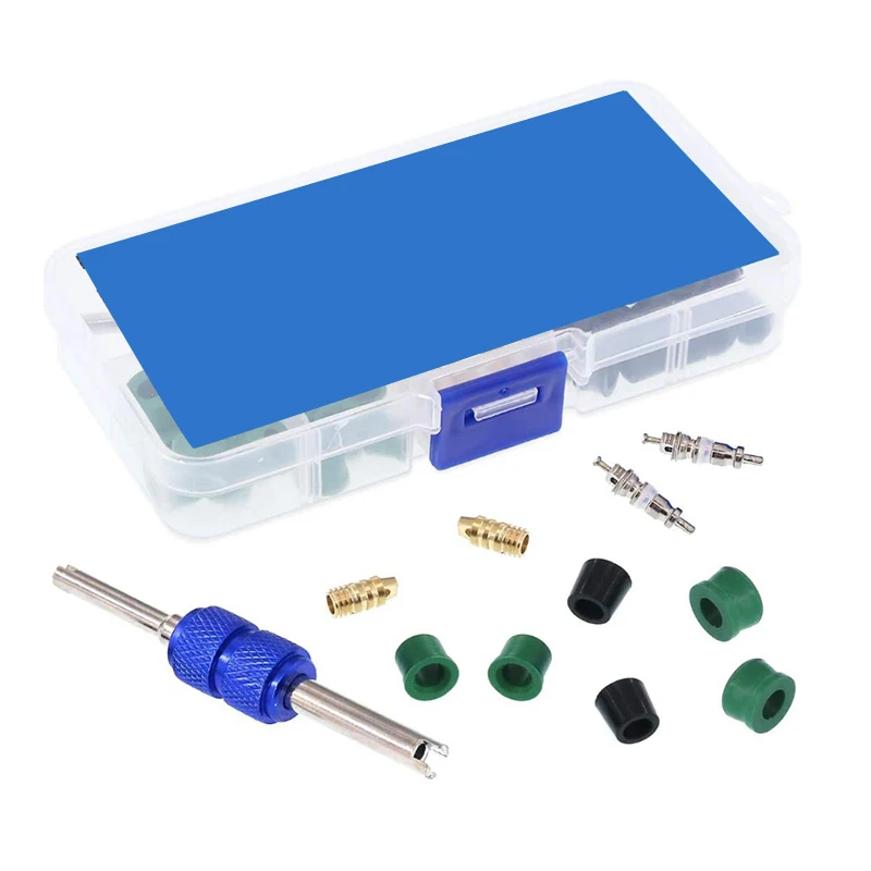 71Pcs A/C Nucleo Valvola Aria Condizionata R12 R134A Nucleo Valvola Di Refrigerazione R12 / R134A Kit Di Riparazione Nucleo Valvola Master Ac