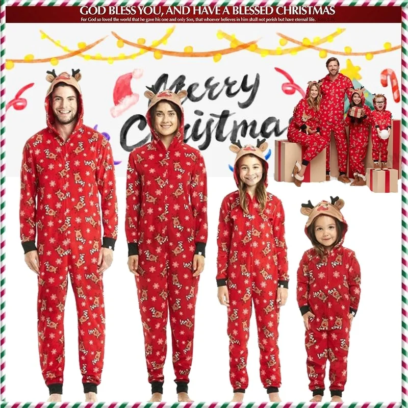 

2020 New Christmas Children Adult Parent-child Comfortable Cotton Family Pajamas Set Xmas Gift Deer Sleepwear Nightwear