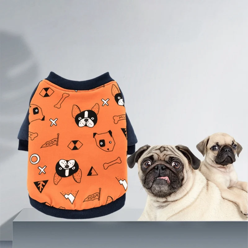 Pet Cotton 2 Legged Clothes Dog Shirt Warm Sweatshirt For French Bulldog Chihuahua Autumn And Winter Outfits Suit For Dogs