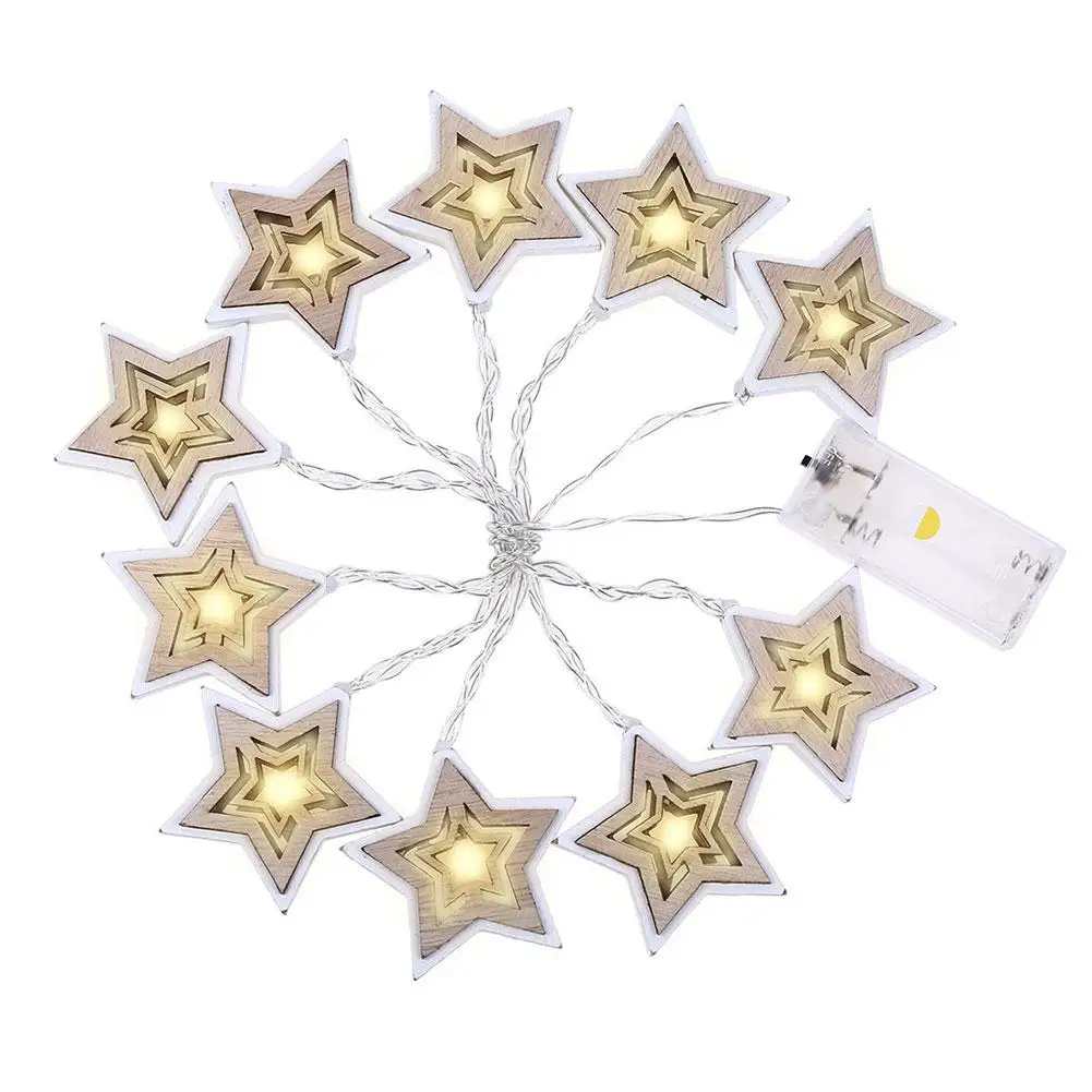 10LED Star Light String AA на батарейках Рождественская пентаграмма Сказочный свет Праздничная Вечеринка Свадебная спальня Декоративная гирлянда