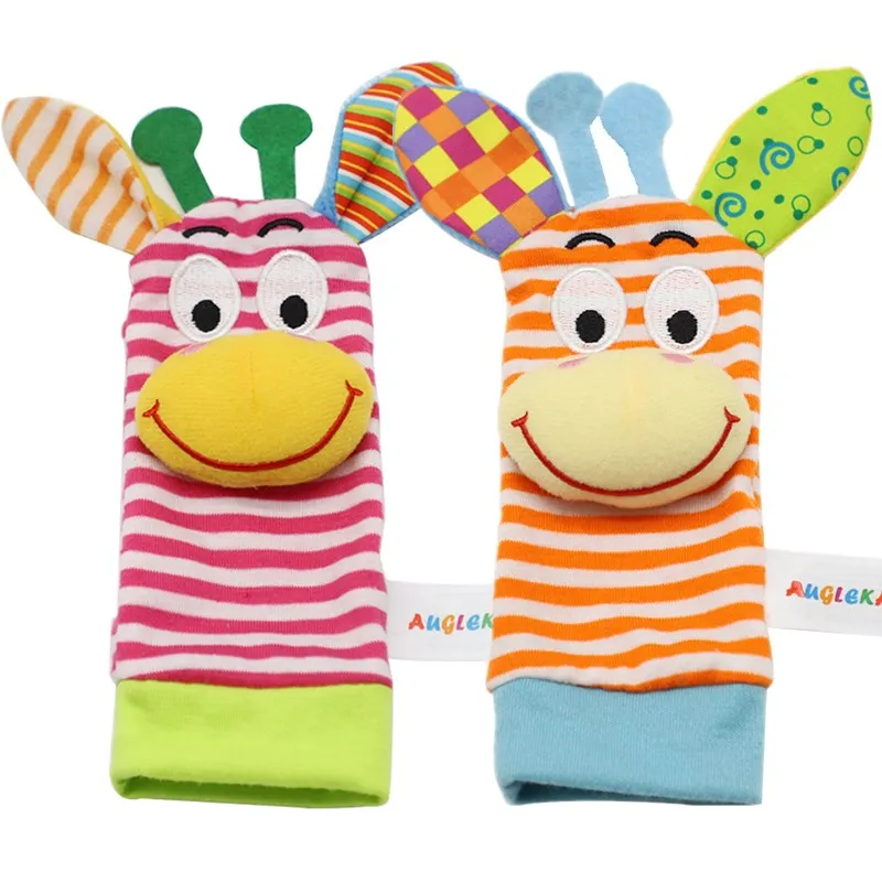 2pcs socks Детские игрушки-погремушки для младенцев, садовый жук, погремушка на запястье и носки для ног, 0-24 месяца, детские носки и запястья с рисунком, скидка 20 - Цвет: 2pcs socks