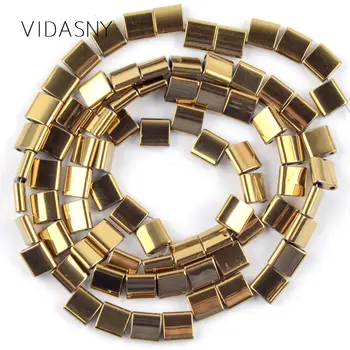 

Natural Stone Square Cube Gold Hematite Beads For Jewelry Making 5*2/5*5/6*4/6*6mm Charm Spacer Beads DIY Necklace Bracelet 15"