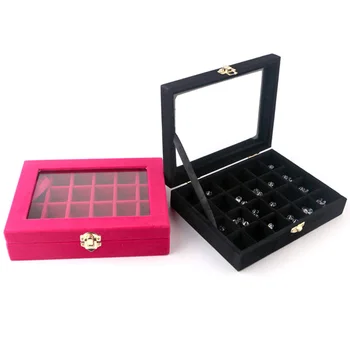 

Large Space Ice Velvet Jewelry Organizer Display Box Earrings Rings Storage Case Women Jewelry Display Travel Case 200x150x45cm