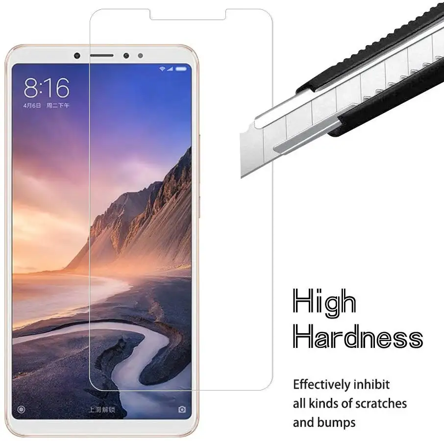 

2pcs Tempered Glass for Xiaomi Mi Max Mi Max 2 mi max2 Screen Protector Hardness Protective Glass Mi Max 3 xiami xiomi film